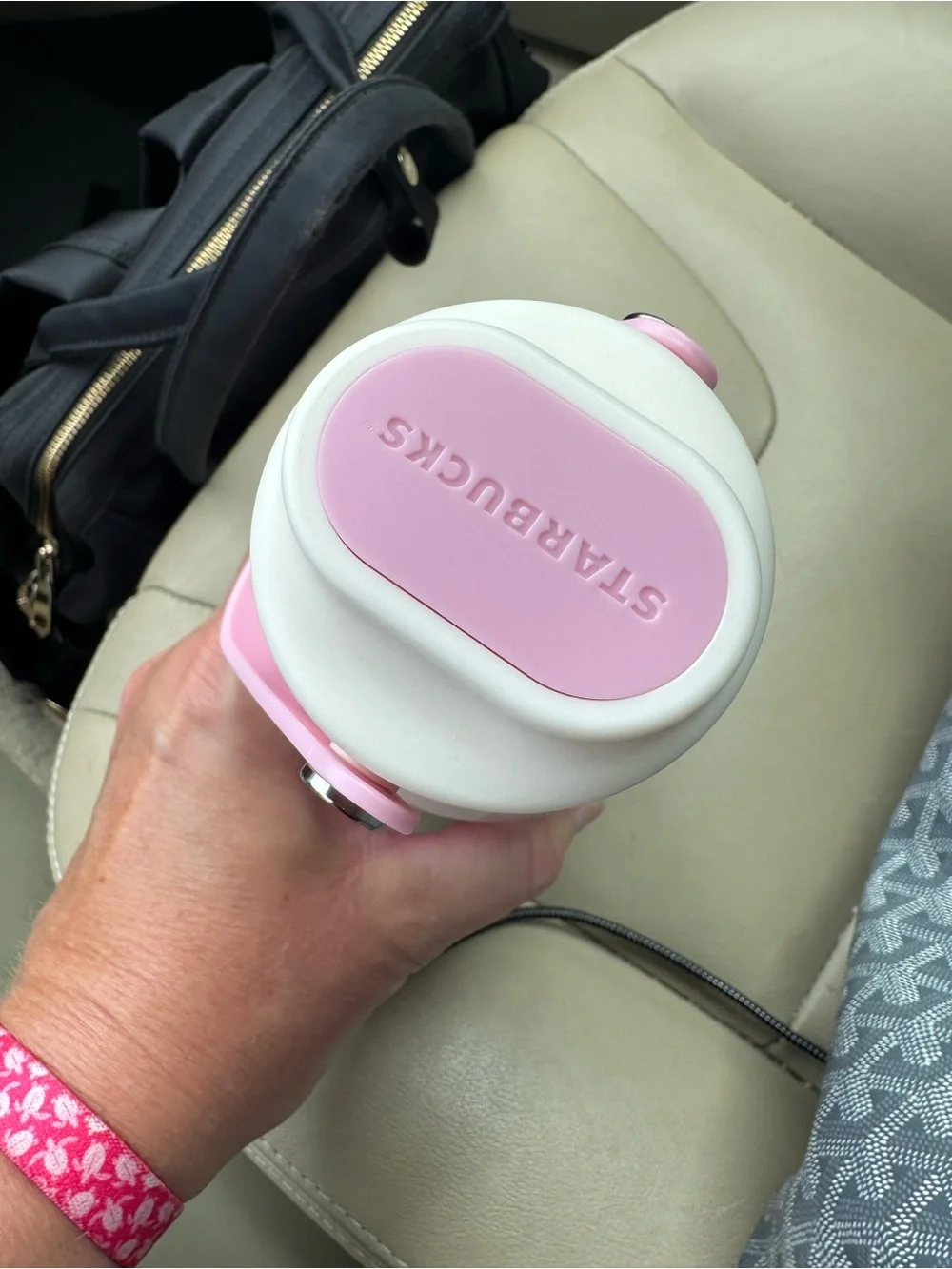 Starbucks Pink & White swirl Stainless Water Bottle